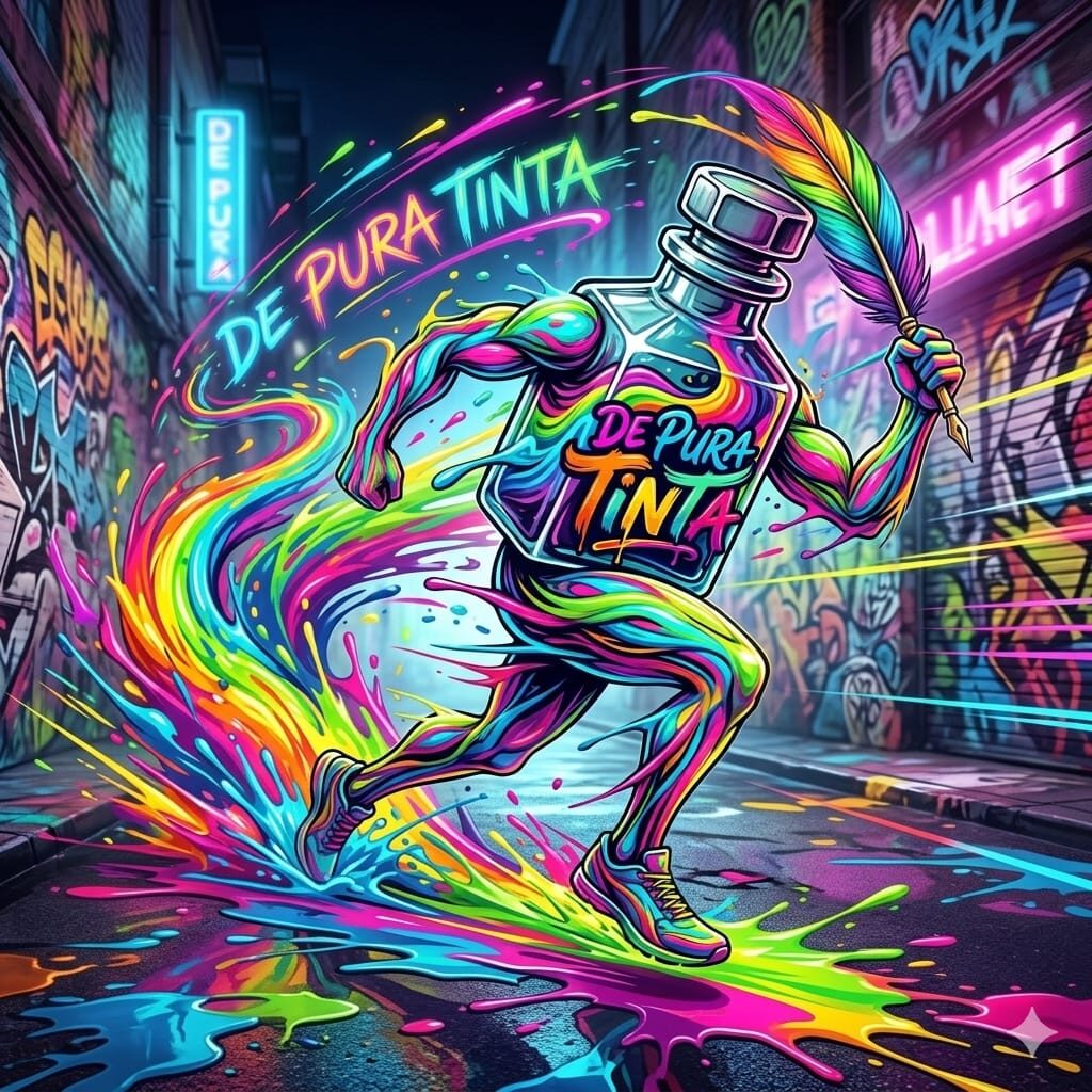 Ilustración De Pura Tinta corriendo